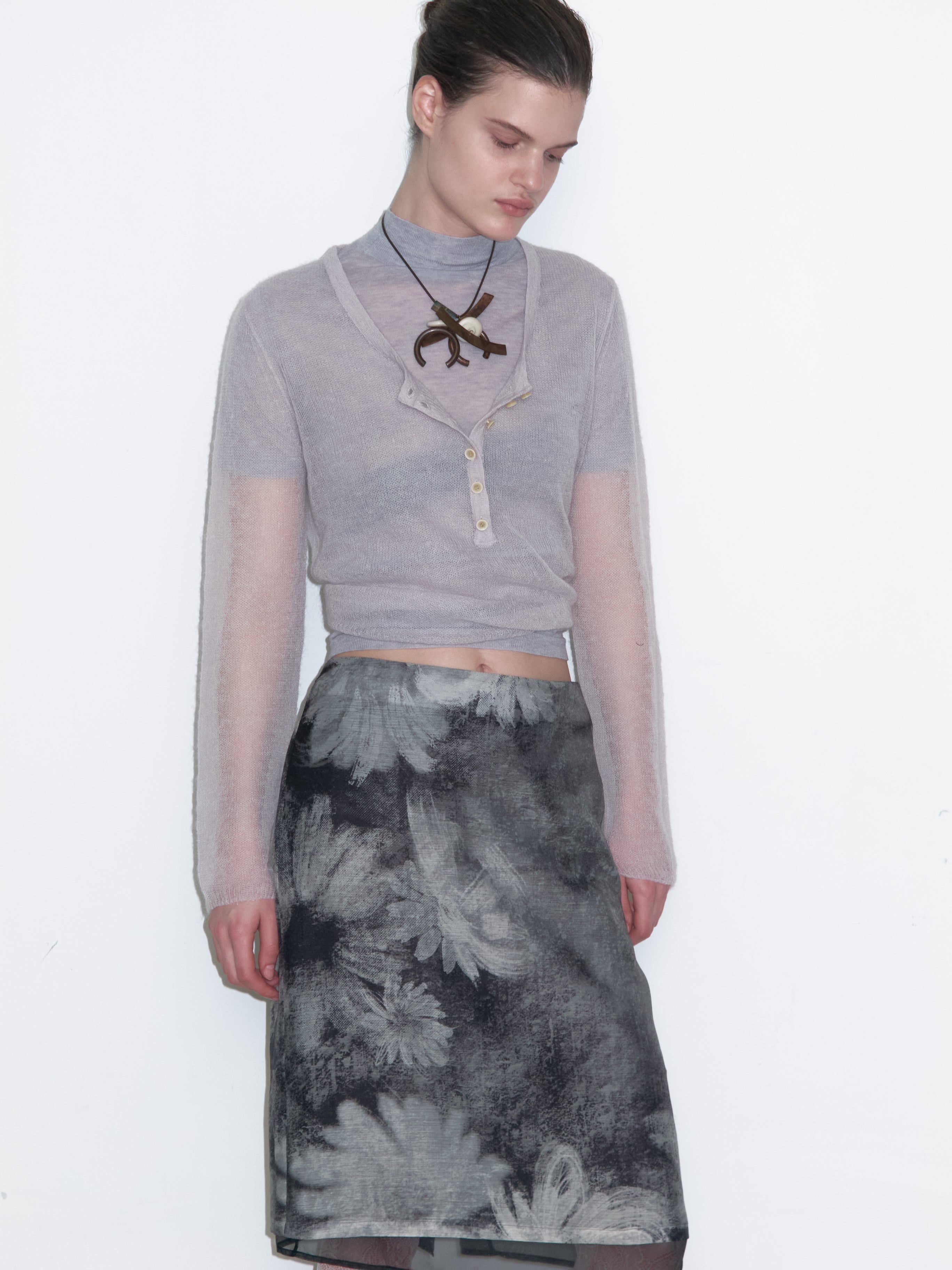 OMMO✴︎新品✴︎ LAYERED KNIT SK Wisp Sweater